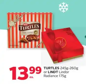 Rexall Turtles 245g-260g or lindt lindor radiance 175g offer