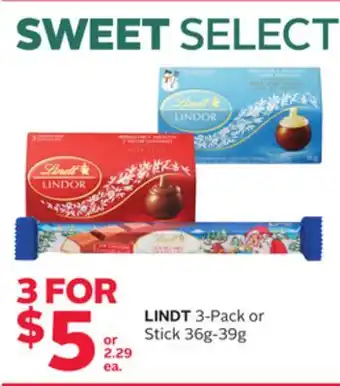 Rexall Lindt 3-pack or stick offer