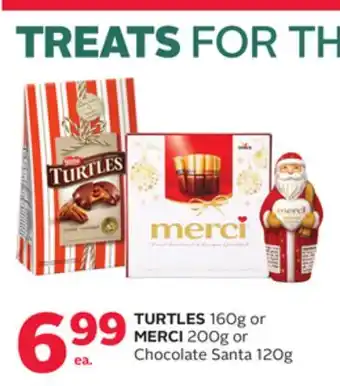 Rexall Turtles 160g or merci 200g or chocolate santa 120g offer