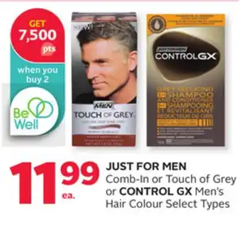 Rexall Just for men comb-in or touch of grey or control gx men's hair colour offer
