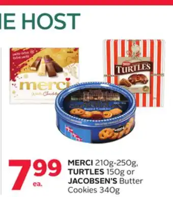 Rexall Merci 210g-250g, turtles 150g or jacobsen's butter cookies 340g offer