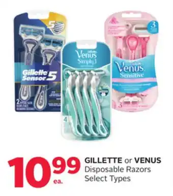 Rexall Gillette or venus disposable razors offer