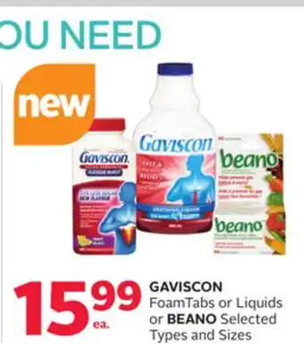 Rexall Gaviscon foamtabs or liquids or beano offer