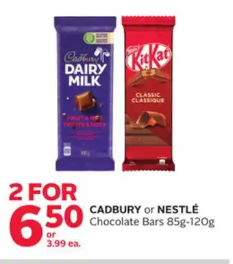 Rexall Cadbury or nestlé chocolate bars offer