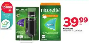 Rexall Nicorette quickmist or gum 105' s offer