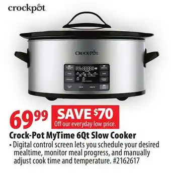 London Drugs Crock-pot mytime 6qt slow cooker offer