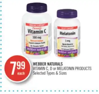 Shoppers Drug Mart Webber naturals vitamin c, d or melatonin products offer