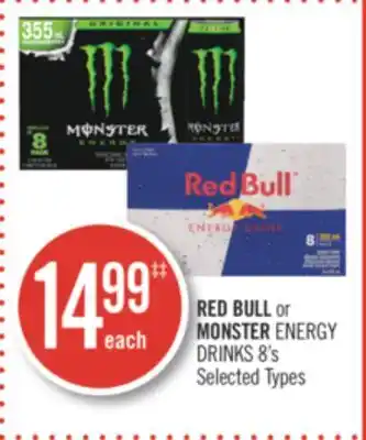 Shoppers Drug Mart Red bull or monster energy drinks offer