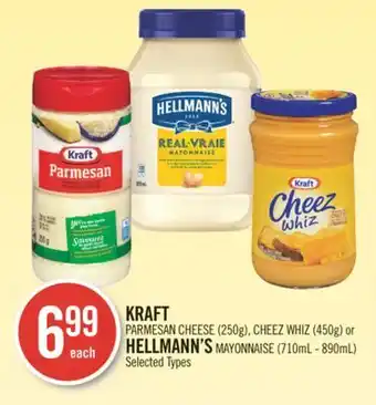 Shoppers Drug Mart Kraft parmesan cheese (250g), cheez whiz (450g) or hellmann's mayonnaise (710ml - 890ml) offer