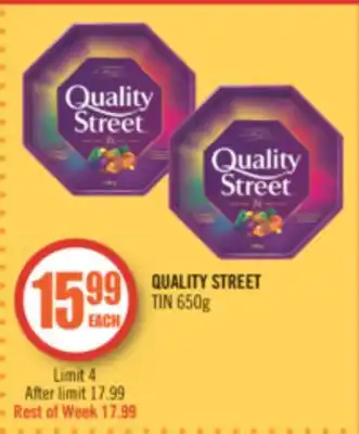 Shoppers Drug Mart Quality street tin offer
