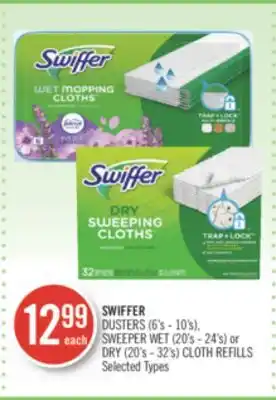Shoppers Drug Mart Swiffer dusters (6's - 10's), sweeper wet (20's - 24's) or dry (20's - 32's) cloth refills offer