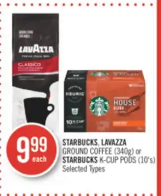 Shoppers Drug Mart Starbucks, lavazza ground coffee (340g) or starbucks k-cup pods (10's) offer