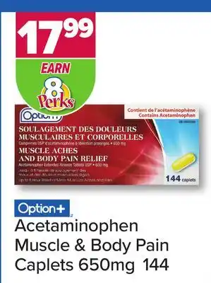 PharmaChoice Option + acetaminophen muscle & body pain caplets offer