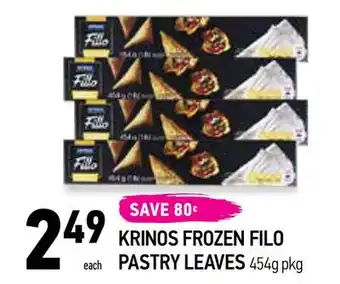 Coppa's Fresh Market Krinos frozen filo pastry leaves offer