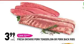 Coppa's Fresh Market Fresh ontario pork tenderloin or pork back ribs offer