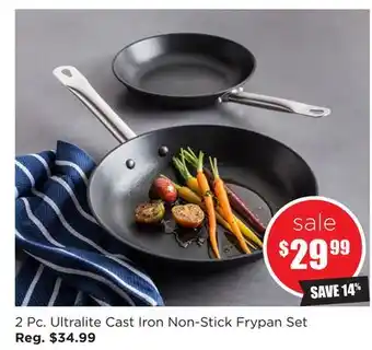 Kitchen Stuff Plus 2 pc. ultralite cast iron non-stick frypan set offer