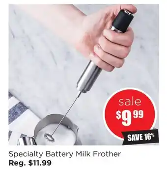 Kitchen Stuff Plus Specialty battery milk frother offer
