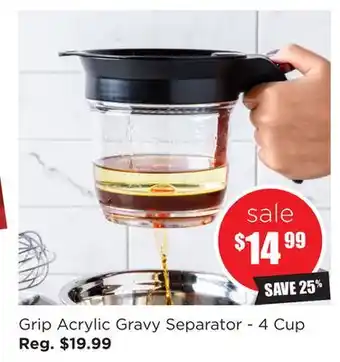 Kitchen Stuff Plus Grip acrylic gravy separator-4 cup offer