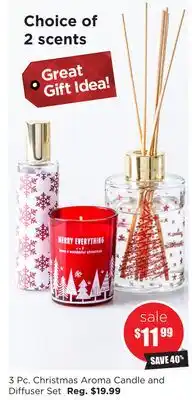 Kitchen Stuff Plus 3 pc. christmas aroma candle and diffuser set offer