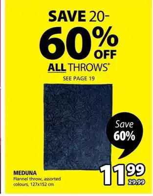 JYSK Meduna flannel throw offer