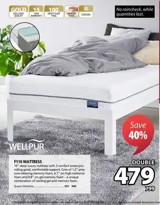 JYSK Wellpur f110 mattress offer
