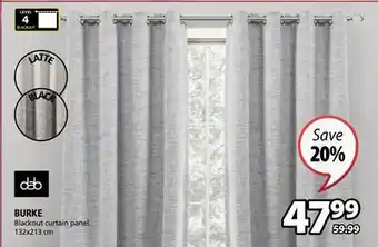 JYSK Dab burke blackout curtain panel offer