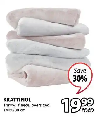 JYSK Krattifiol throw, fleece, oversized offer
