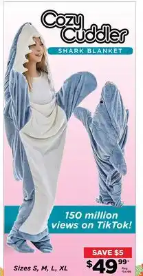 Showcase Cozy cuddler shark blanket offer