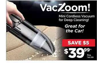 Showcase Vaczoom! mini cordless vacuum for deep cleaning offer