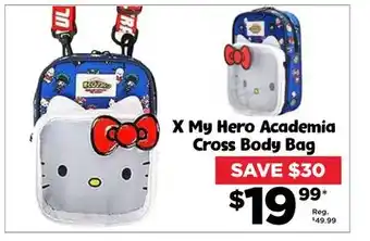Showcase X my hero academia cross body bag offer