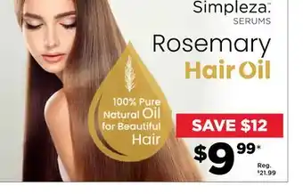 Showcase Rosemary hair oil offer