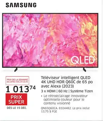 The Source Téléviseur intelligent qled 4k uhd hdr q60c de 65 po avec alexa (2023) samsung offer