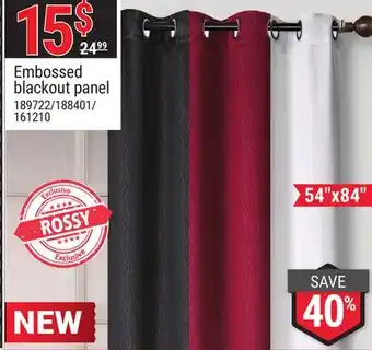 Rossy Embossed blackout panel offer