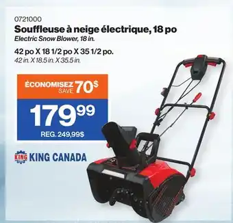 Patrick Morin King canada electric snow blower, 18 in offer