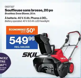 Patrick Morin Skil brushless snow blower, 20 in offer