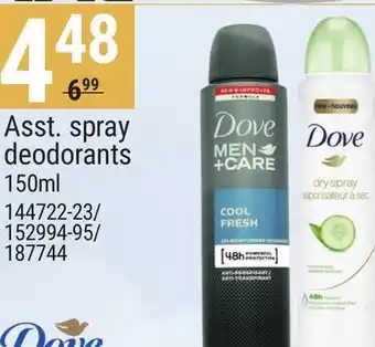 Rossy Dove asst. spray deodorants offer