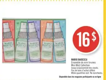 Pharmaprix Mario badescu mini mist collection offer