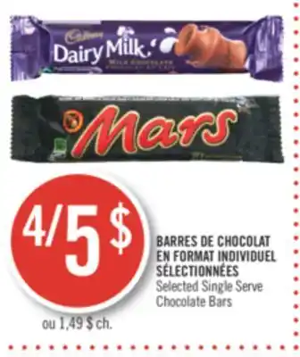 Pharmaprix Selected single serve chocolate bars offer