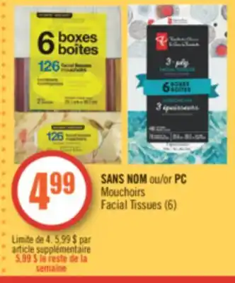 Pharmaprix No name or pc facial tissues offer