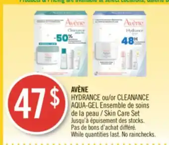 Pharmaprix Avene hydrance or cleanance skin care set offer