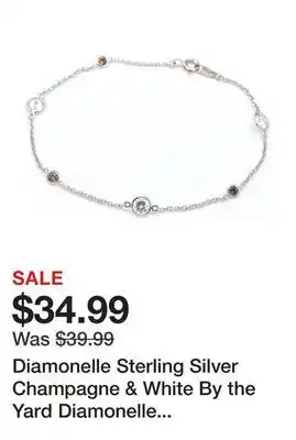 TSC Stores Diamonelle sterling silver champagne & white by the yard diamonelle bracelet offer