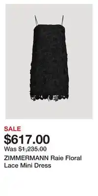 Holt Renfrew Zimmermann raie floral lace mini dress offer