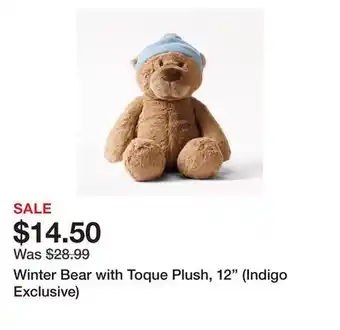 Chapters Indigo Winter bear with toque plush, 12 (indigo exclusive) offer
