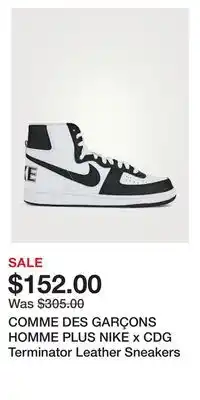 Holt Renfrew Comme des garçons homme plus nike x cdg terminator leather sneakers offer