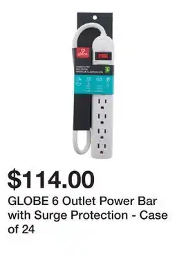 Dollarama Globe 6 outlet power bar with surge protection - case of 24 offer