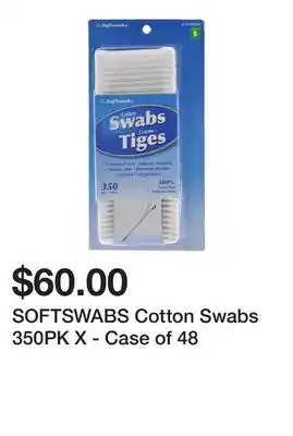 Dollarama Softswabs cotton swabs 350pk x - case of 48 offer