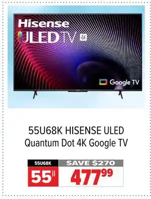 2001 Audio Video 55 hisense uled quantum dot 4k google tv offer