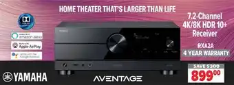 2001 Audio Video Yamaha 7.2 channel 4k/8k hdr 10+ receiver offer
