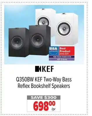 2001 Audio Video Kef two-way bass reflex bookshelf speakers offer
