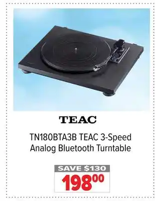 2001 Audio Video Teac 3-speed analog bluetooth turntable offer